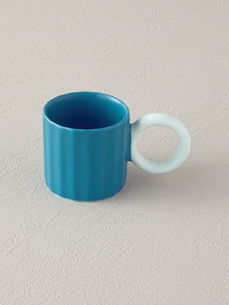 English Home Angled New Bone China 2 Parça 2 Kişilik Kahve Fincan Takımı 90 ml Turkuaz görsel 2