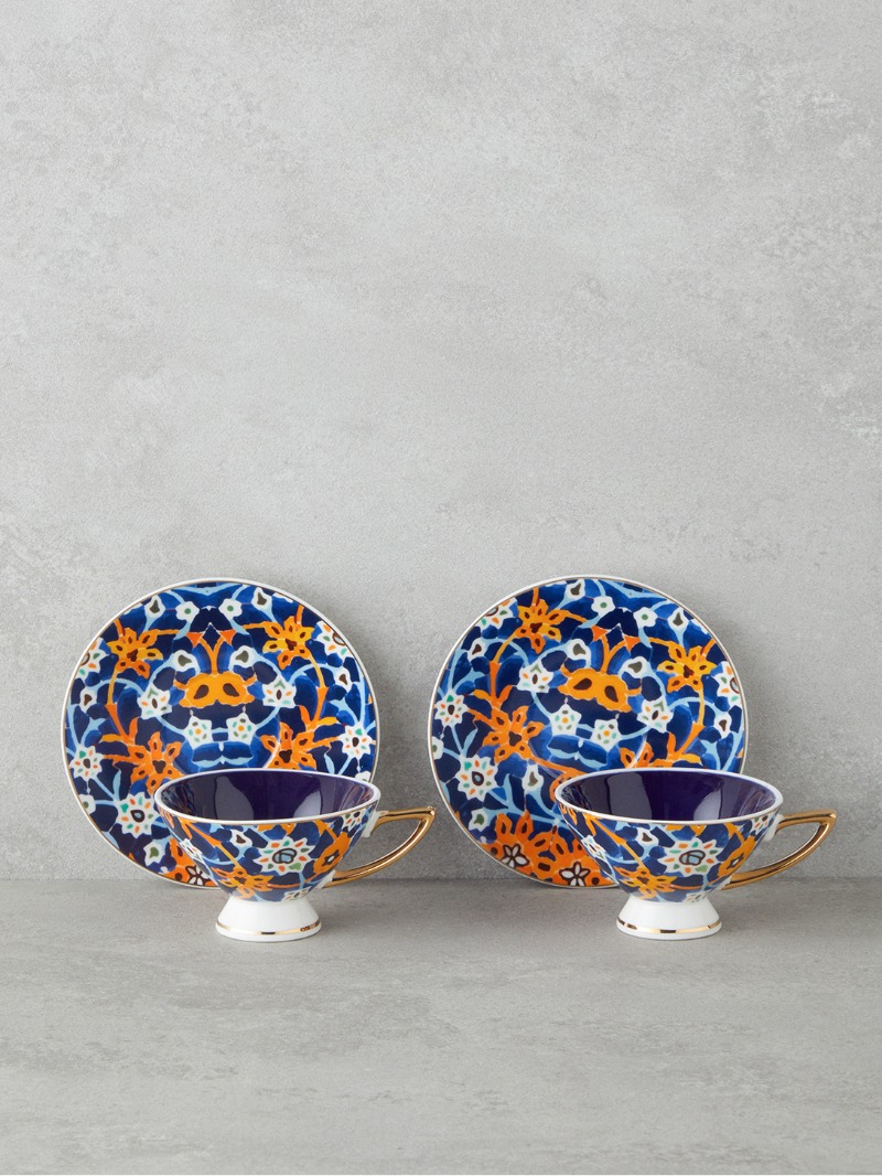 English Home Dahlia New Bone China 4 Parça 2 Kişilik Kahve Fincan Takımı 90 ml Renkli görsel 2