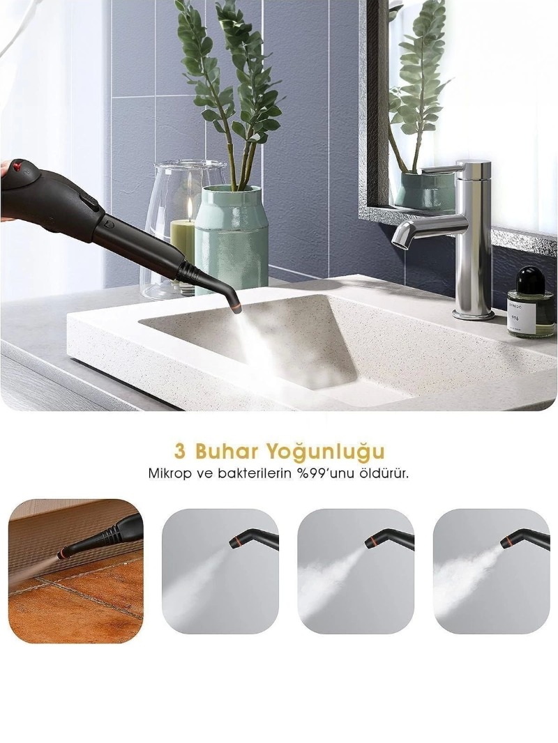 PiranTech CB-107C Çok Fonksiyonlu Buharlı Temizlik Makinası - Buharlı Temizleyici görsel 7