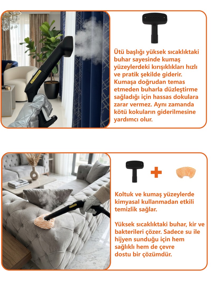 womidi SW618-D Çok Fonksiyonlu 28 Parça Buharlı Temizleyici Paspas - Buharlı Temizlik Makinası görsel 8