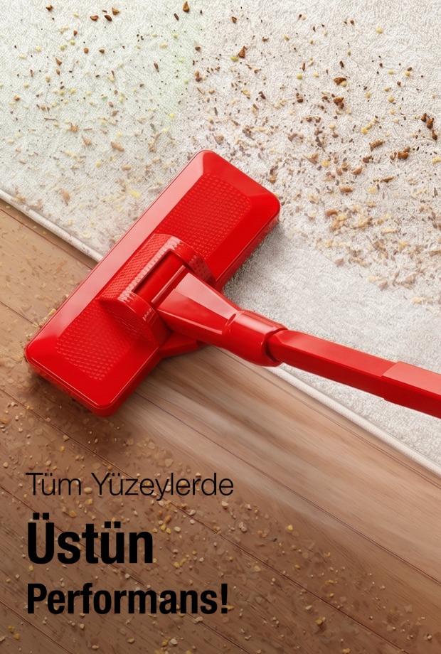 FANTOM Pratıc-S P1200 Toz Torbasız Dikey Süpürge Kırmızı görsel 8