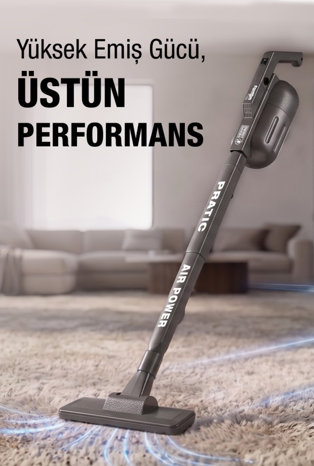 FANTOM Pratic Aır Power P 1250 Antrasit Torbasız Dönebilen Turbo Başlıklı Dikey Süpürge görsel 8