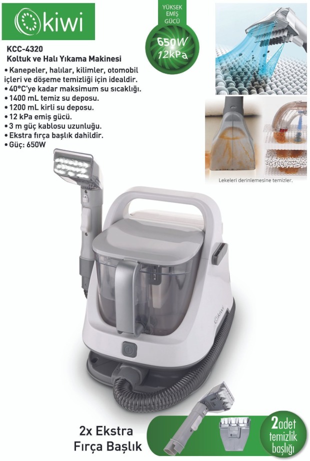 Kiwi Kcc-4320 Koltuk Halı Yıkama Ve Leke Çıkartma Makinesi