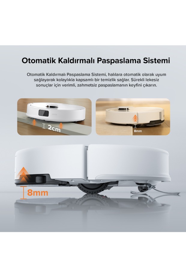 Roborock Vacuum Q8 Max Pro Robot Süpürge Beyaz görsel 4