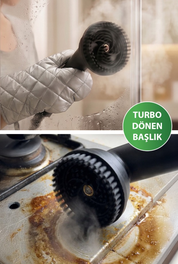 Kiwi 2000 W 5 Bar Buharlı Temizlik Makinesi Buharlı Toz Alma Fırçası Turbo Döner Başlık Ksc- 4224 görsel 5