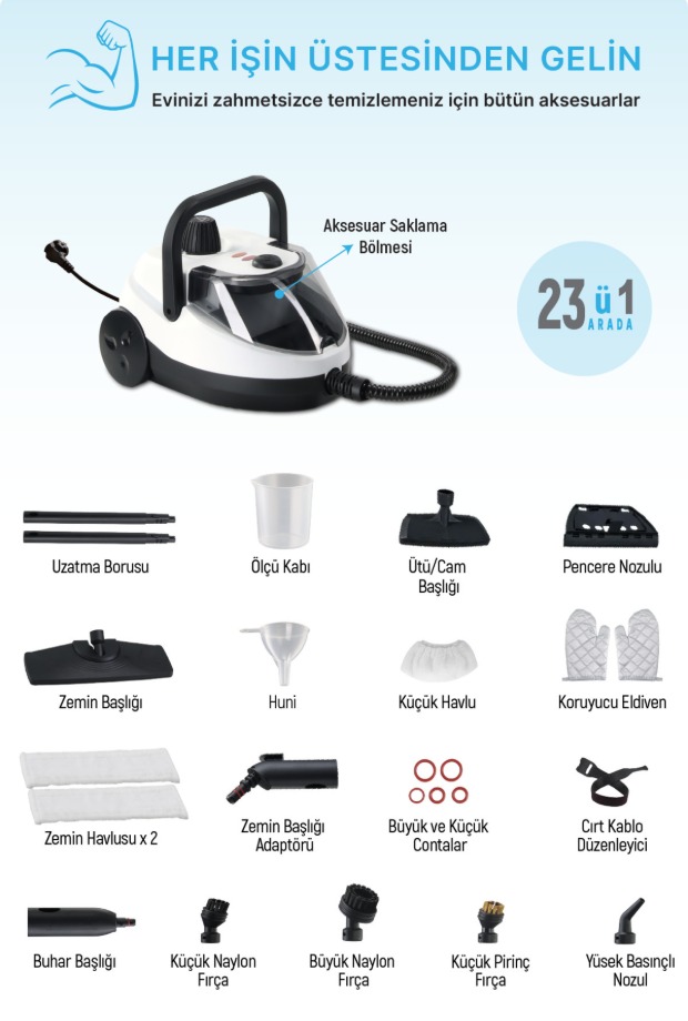 Livenzi WJ-578 Buharlı Temizlik Makinesi görsel 3