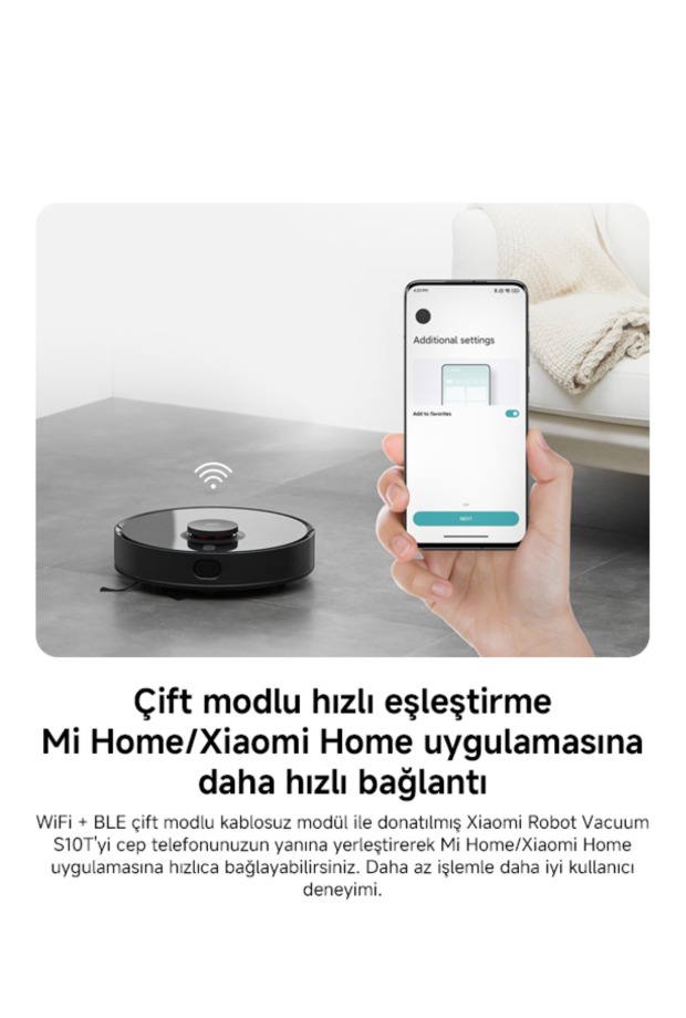Xiaomi Mi Robot Vacuum S10t 8000pa Akıllı Robot Süpürge görsel 10