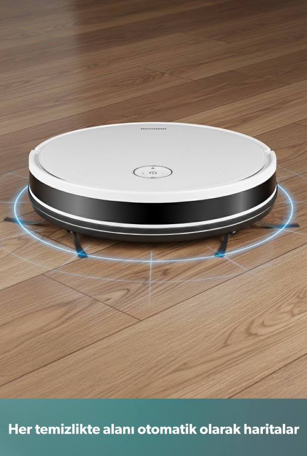 HOMEND Alex 1288h Moplu ve Akıllı Robot Süpürge Gyroscope Beyaz görsel 8