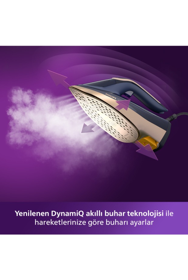Philips 8000 Serisi Azur Buharlı Ütü, 3000W, 260 g Turbo Şok Buhar, Sıfır Yanık Riski, DST8050/20 görsel 2