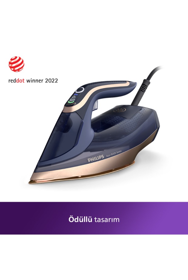 Philips 8000 Serisi Azur Buharlı Ütü, 3000W, 260 g Turbo Şok Buhar, Sıfır Yanık Riski, DST8050/20 görsel 8