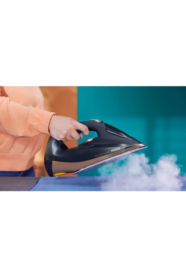 Philips 7500 Serisi Buharlı Ütü, 3200W, 55 g/dk Sürekli Buhar, SteamGlide Elite, 260 g Şok Buhar, DST7510/80 görsel 2