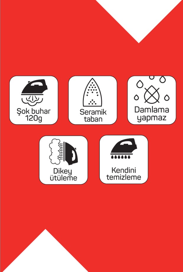 Arzum AR684 Olivya Buharlı Ütü 2400W, Seramik Taban, Dikey Buhar, Şok Buhar, Damlama Önleme, Siyah görsel 6