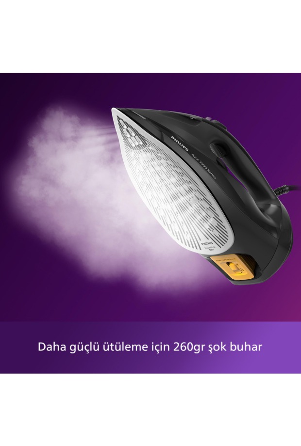 Philips 7500 Serisi Azur Buharlı Ütü, 3200W, 260 g'a kadar Turbo Şok Buhar, DST7511/80 görsel 3
