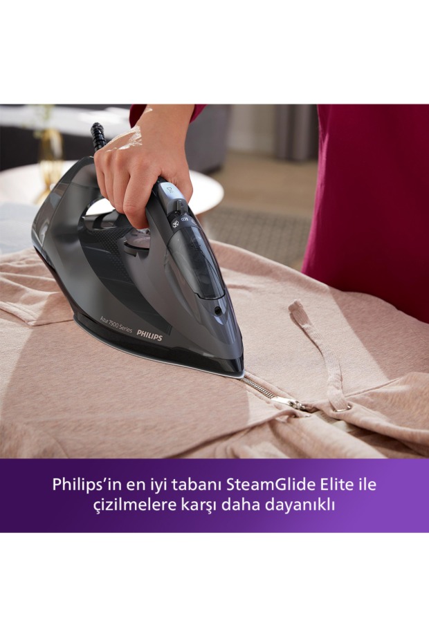 Philips 7500 Serisi Azur Buharlı Ütü, 3200W, 260 g'a kadar Turbo Şok Buhar, DST7511/80 görsel 4