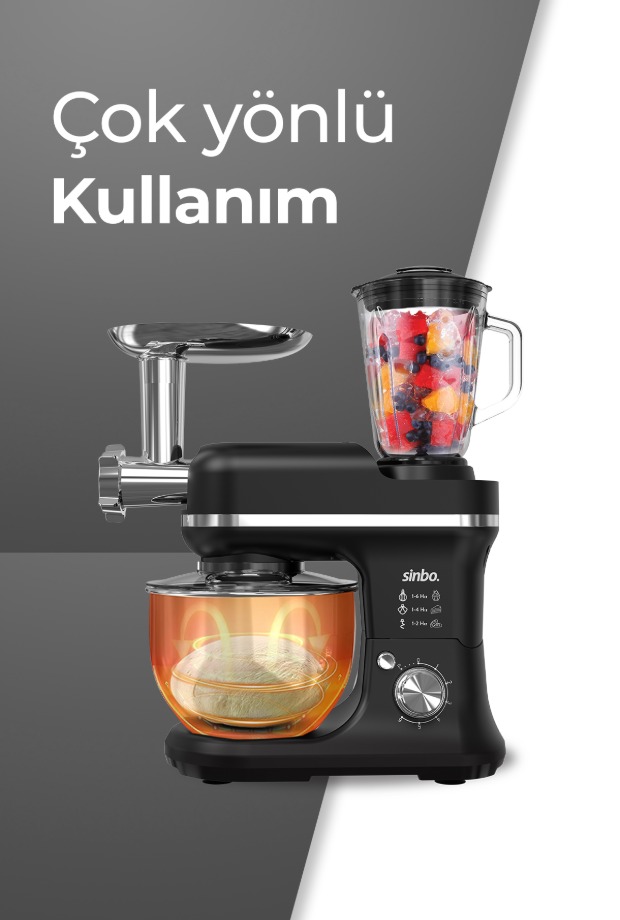 Sinbo SMX-2772 Çok Amaçlı Mutfak Şefi ( Hamur - Kıyma - Blender Makinesi)- görsel 3