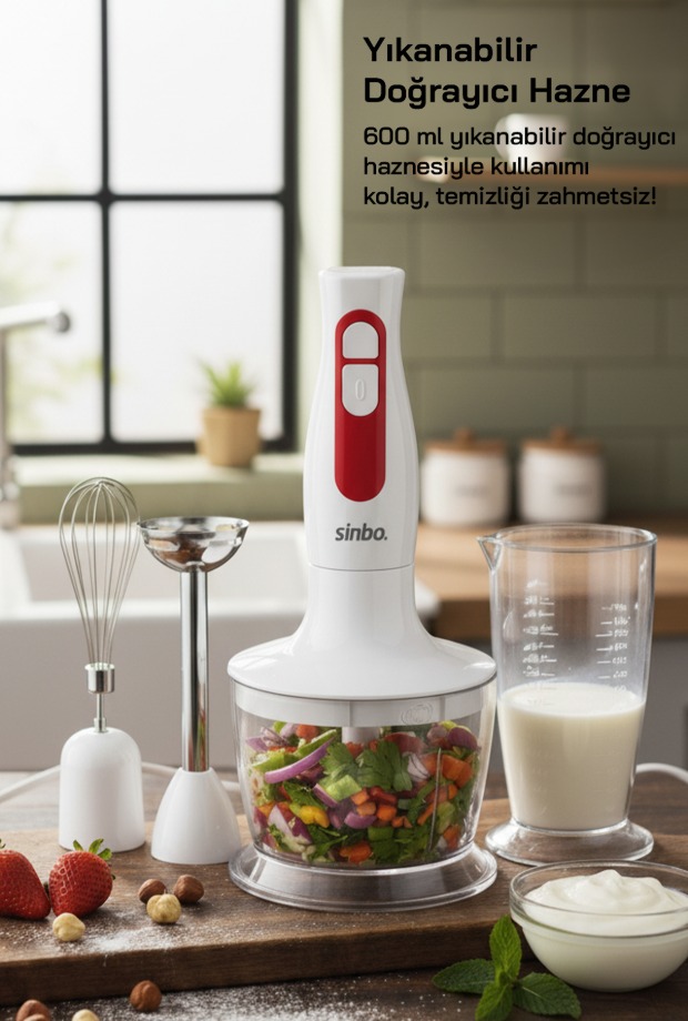Sinbo SHB-3100S Mikser Blender Seti 400 W görsel 4