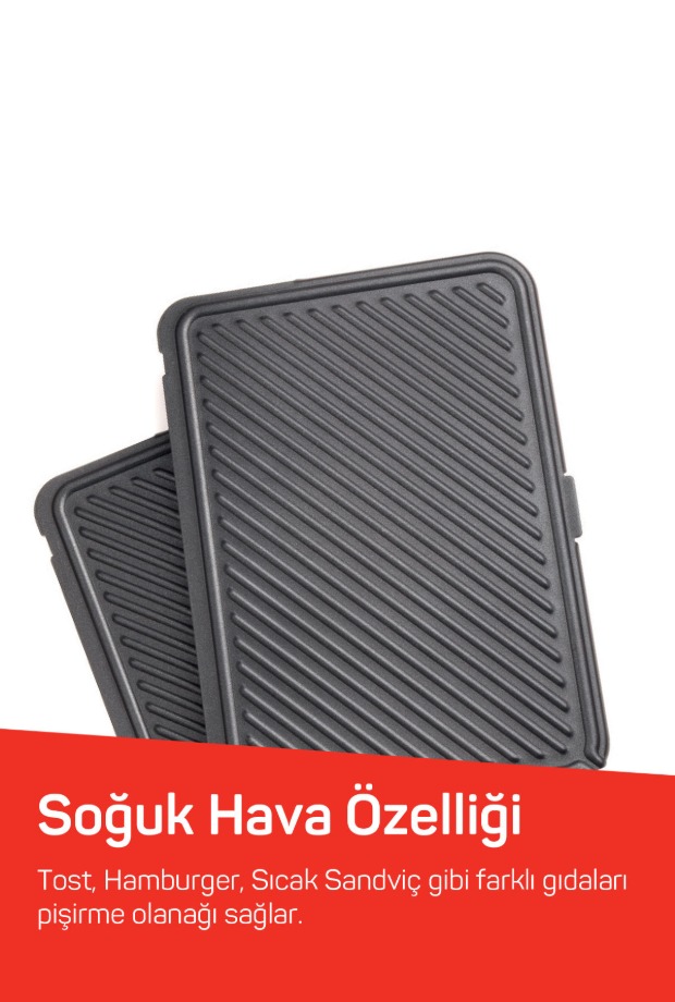 Arzum Sultane Tost Makinesi AR2007 Izgara Granit 1800 Watt Kırmızı  görsel 3