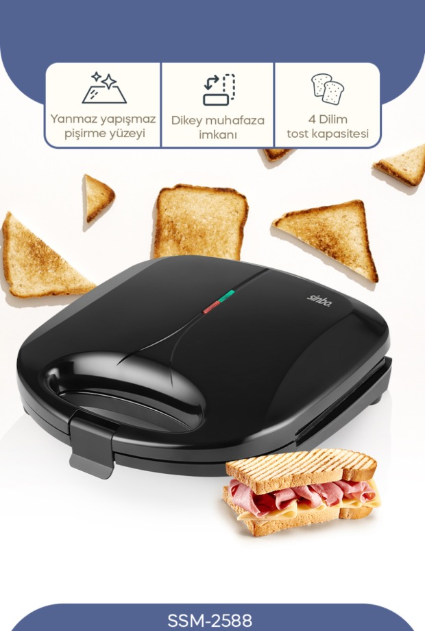 Sinbo SSM-2588 Dilim Mini Tost Makinesi