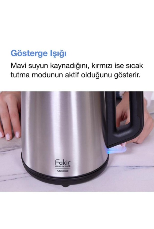 Fakir Chailand Çay Makinesi Inox Çelik Demlikli 1.8L Gizli Rezistans Otomatik Kapanma Çaycı görsel 6