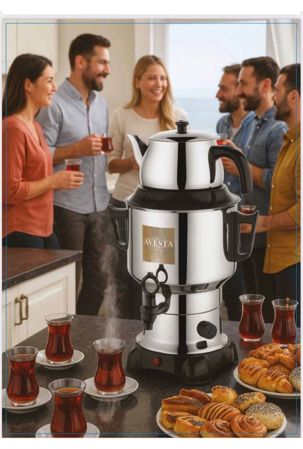 Genel Markalar 4.5 LT AVESTA Elektrikli Semaver Ev Ofis Çay Makinesi Paslanmaz Çelik Gizli Rezistans görsel 2