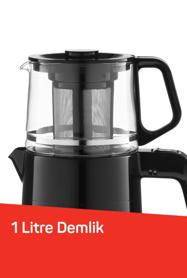 Arzum AR3134 Dreamtea Çay Makinesi 1 L Demlik Kapasitesi, 1650 W, Siyah görsel 3