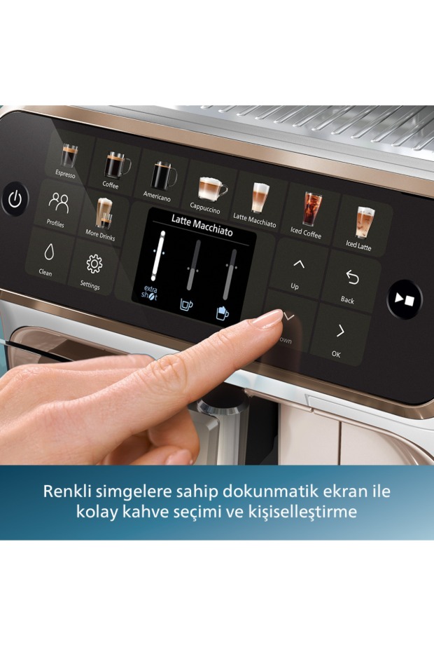 Philips 5500 Serisi LatteGo Tam Otomatik Espresso Makinesi, 20 Sıcak ve Soğuk İçecek, EP5543/80 görsel 4
