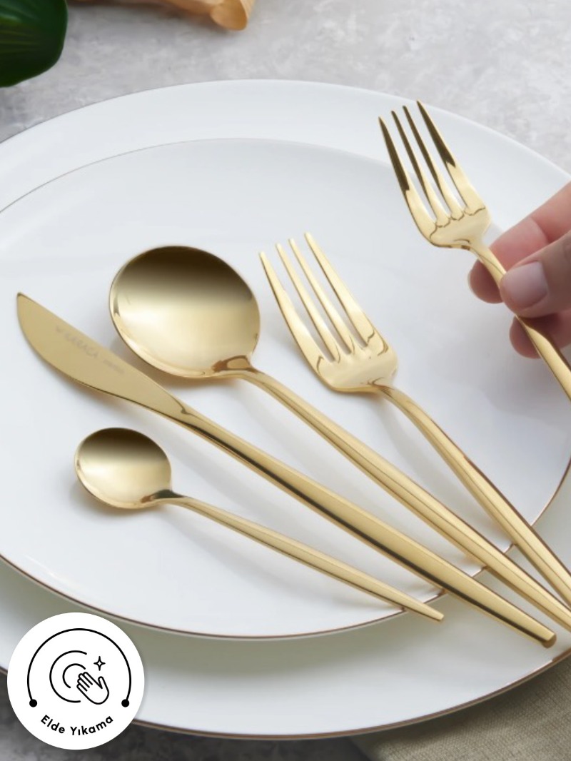 Karaca Orion Shiny Gold 30 Parça 6 Kişilik Çatal Kaşık Bıçak Seti görsel 7