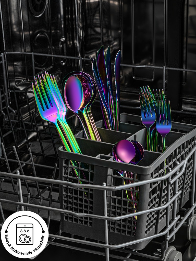 Karaca Orion Rainbow 30 Parça 6 Kişilik Çatal Kaşık Bıçak Seti görsel 3